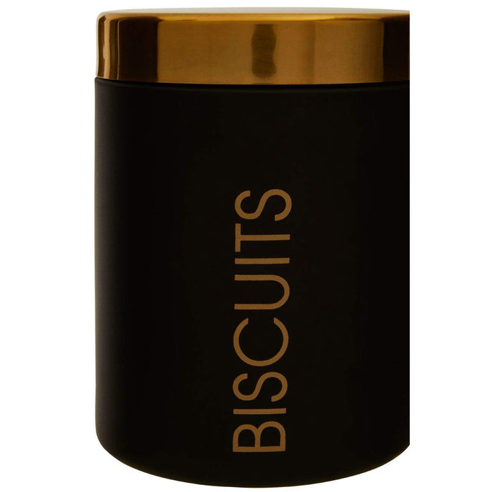 Liiberty Black Enamel Biscuit Canister - Modern Home Interiors