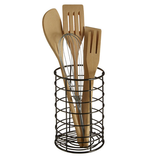 Vertex Black Nickel Finish Utensil Holder - Modern Home Interiors