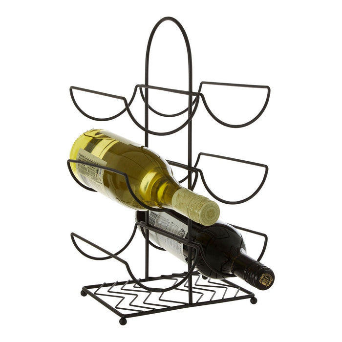 Vertex Black Powder Coat 6 Bottle Wine Rack - Modern Home Interiors