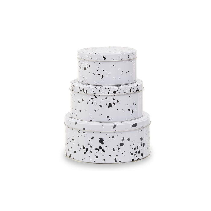 White Speckled Effect Storage Tins (Set of 3)