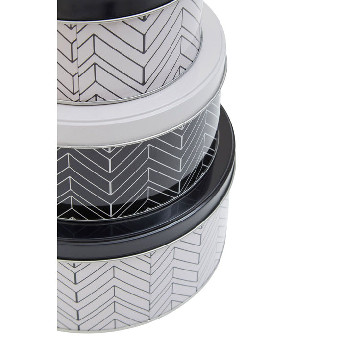 Black and White Urban Storage Tins (Set of 3)