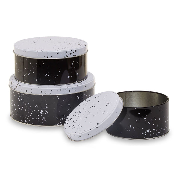 Black and White Storage Tins (Set of 3)