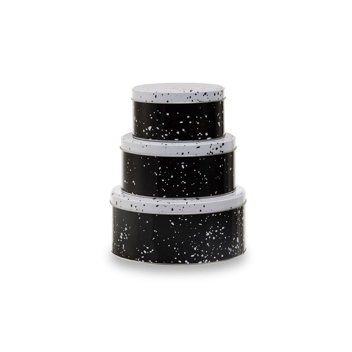 Black and White Storage Tins (Set of 3)