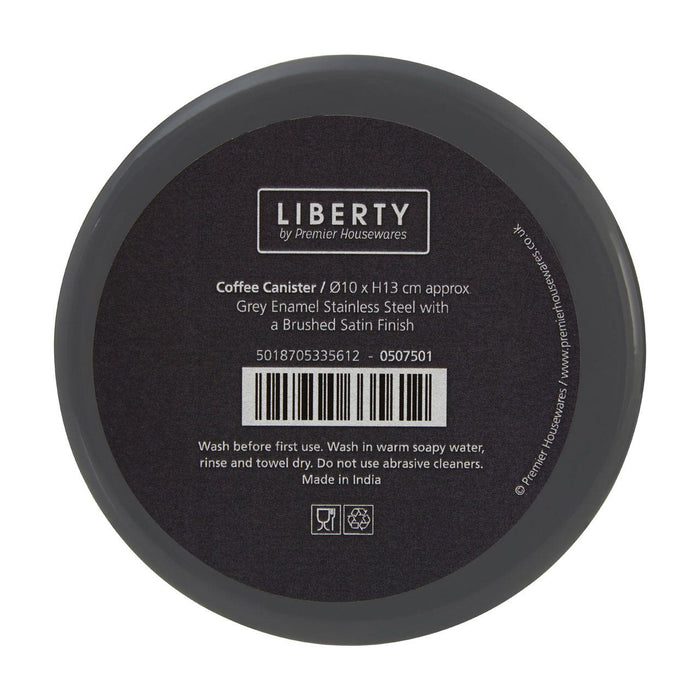 Liberty Grey Enamel Coffee Canister - Modern Home Interiors