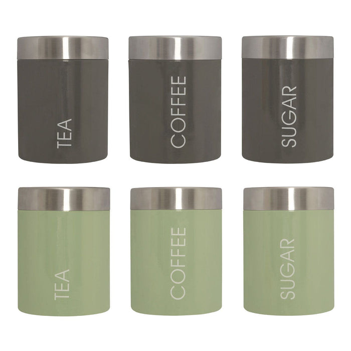 Liberty Grey Enamel Set of 3 Canisters - Modern Home Interiors