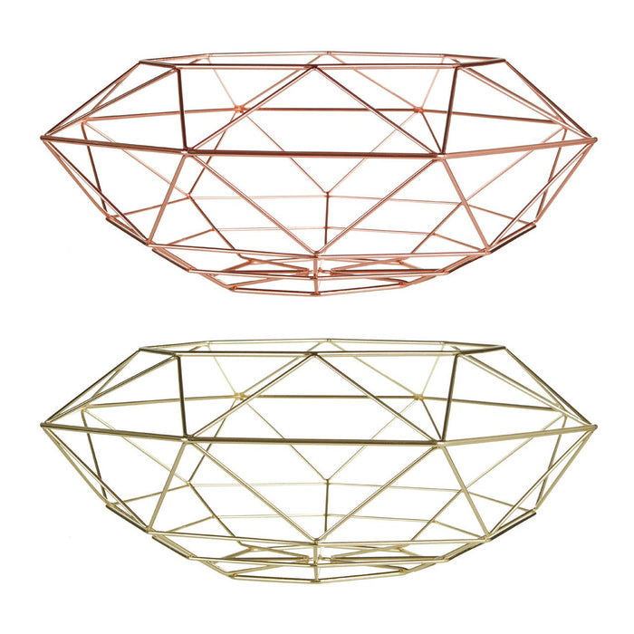 Vertex Copper Finish Wide Fruit Basket - Modern Home Interiors