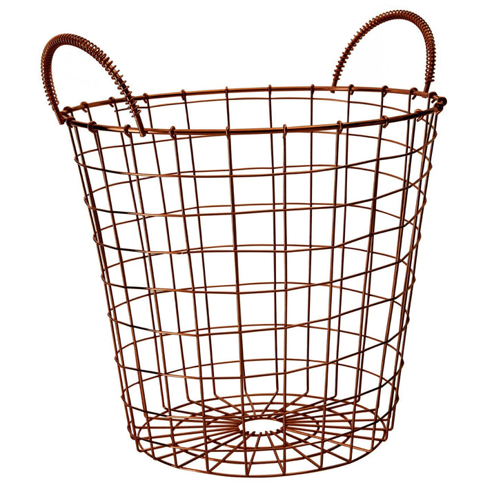 Vertex Cooper Finish Round Wire Basket - Modern Home Interiors