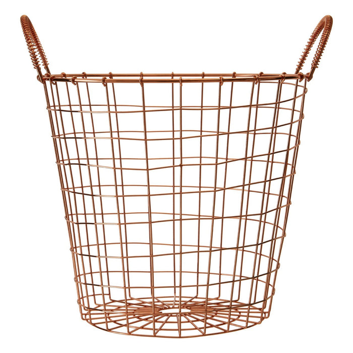 Vertex Cooper Finish Round Wire Basket - Modern Home Interiors