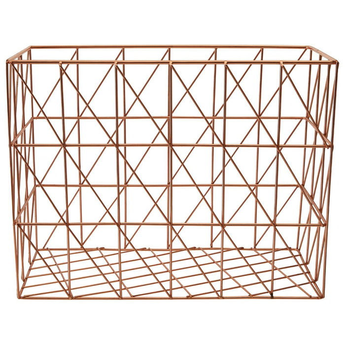 Vertex Cross Wire Storage Basket - Copper