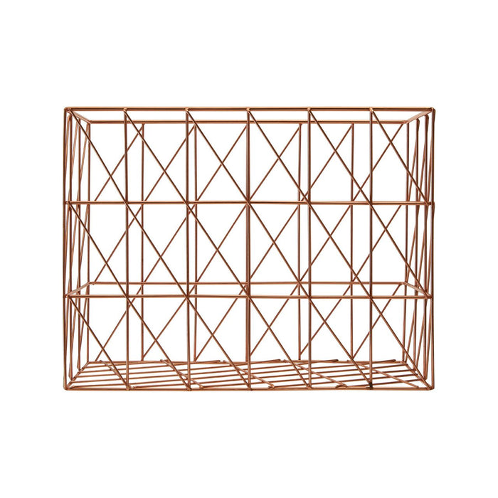 Vertex Cross Wire Storage Basket - Copper