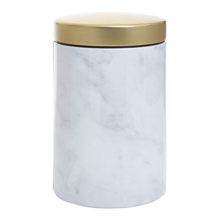 White/Grey Marble Effect Storage Tin Set - 5 Pc