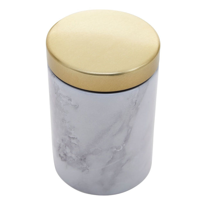 White/Grey Marble Effect Storage Tin Set - 5 Pc