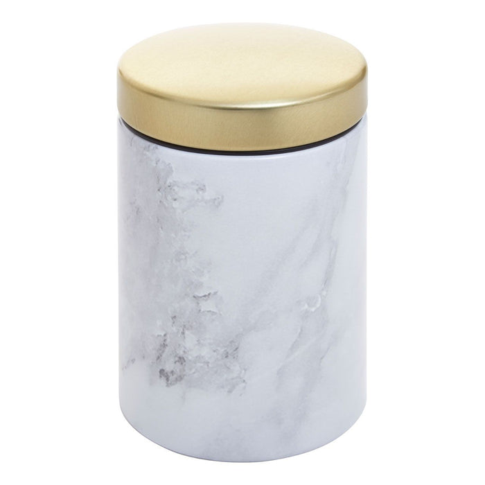 White/Grey Marble Effect Storage Tin Set - 5 Pc