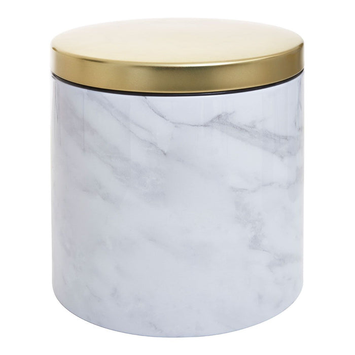 White/Grey Marble Effect Storage Tin Set - 5 Pc