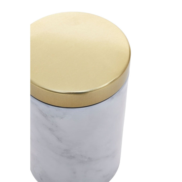 White/Grey Marble Effect Storage Tin Set - 5 Pc