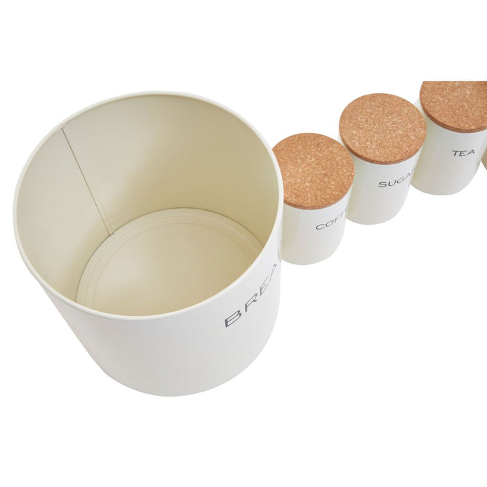 Cream Kitchen Organisation Storage Tin Set - 5 Pc