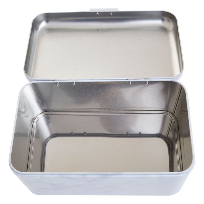 White/Grey Marble Effect Storage Tin Set