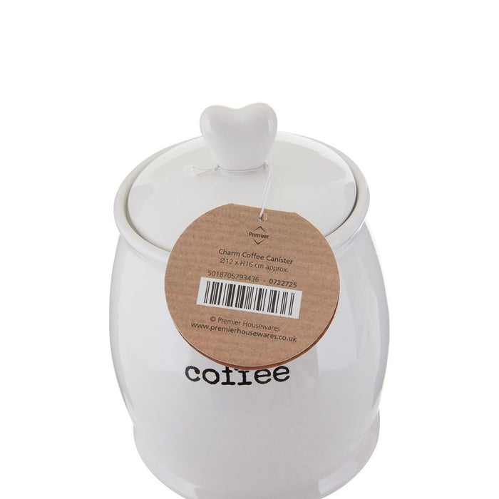 Love Heart Charm Coffee Canister