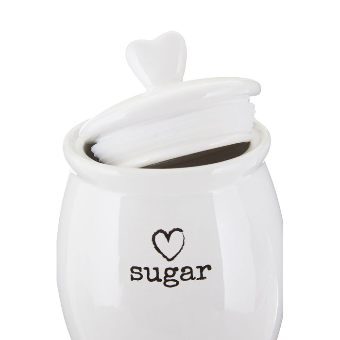 Love Heart Charm Sugar Canister