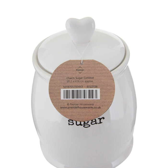 Love Heart Charm Sugar Canister