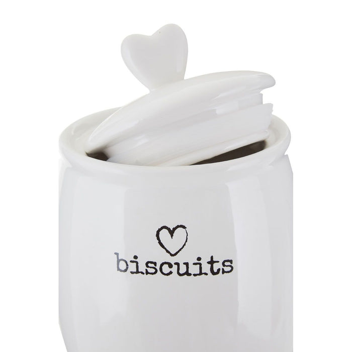 Love Heart Charm Biscuit Canister