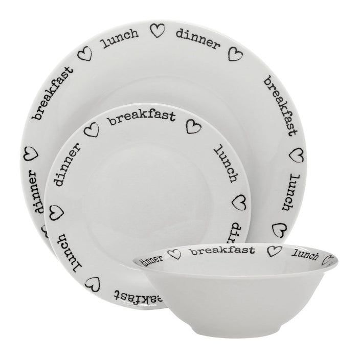 Charm White Dinner Plates Set (12pc)