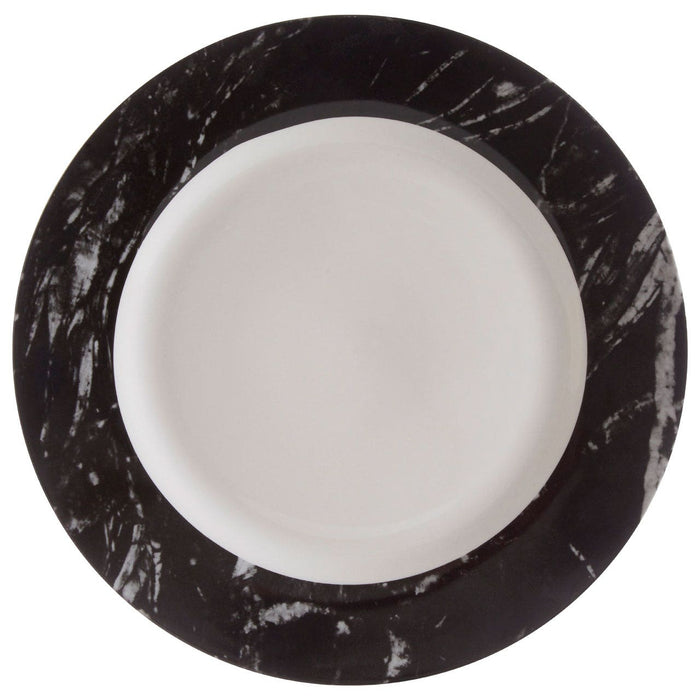 16Pc Black/White Marble Effect Dinner Set - Modern Home Interiors