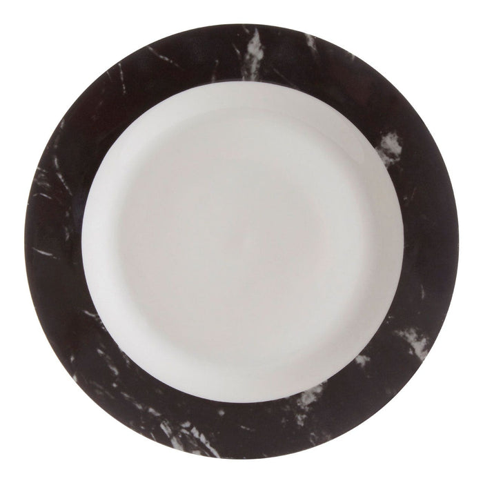 16Pc Black/White Marble Effect Dinner Set - Modern Home Interiors