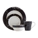 16Pc Black/White Marble Effect Dinner Set - Modern Home Interiors