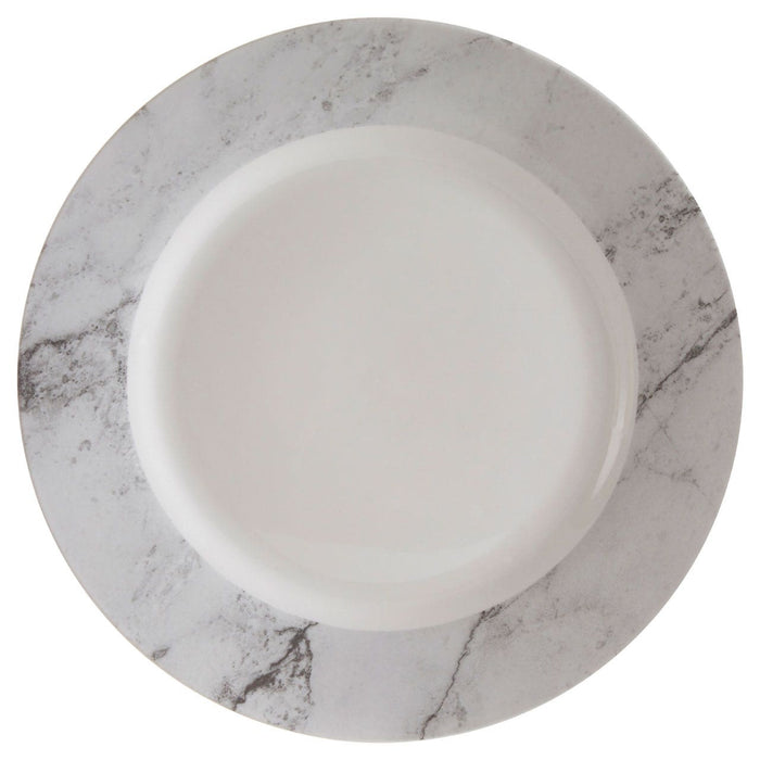 16Pc White/Grey Marble Effect Dinner Set - Modern Home Interiors