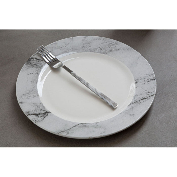 16Pc White/Grey Marble Effect Dinner Set - Modern Home Interiors