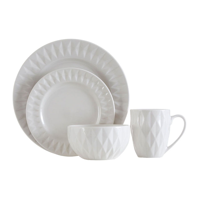 Embossed Dinner Plates Set (16pc)