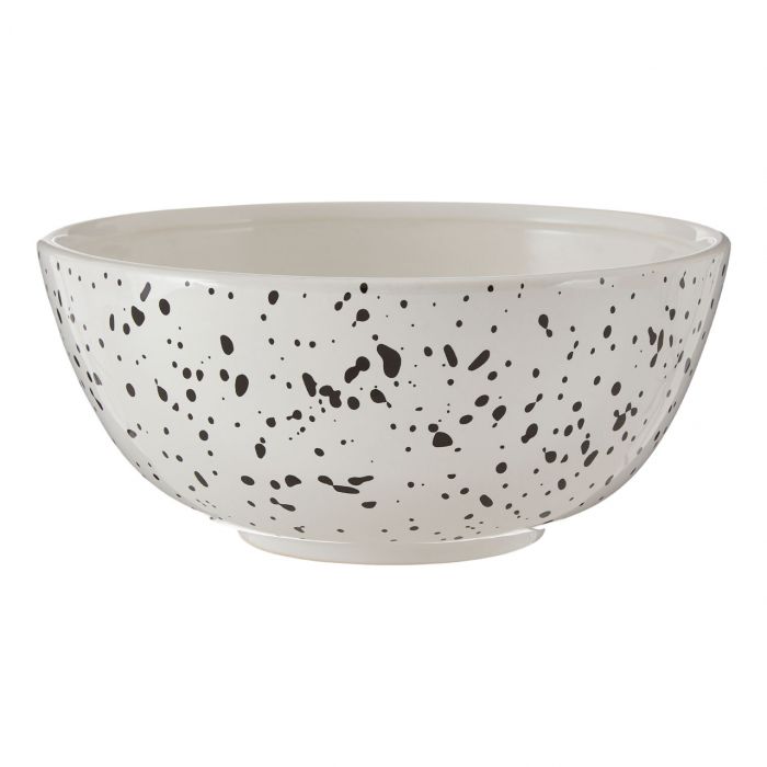 White and Black Speckled Salad Bowl