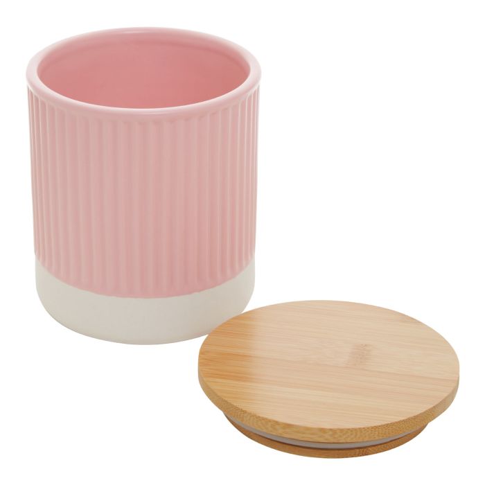 Geo Pink/Oak Storage Canister - 2 Sizes