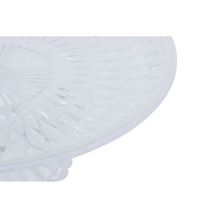 White Glass Cake Stand with Clear Dome