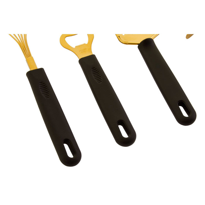 Modern Light Gold and Black 5Pc Kitchen Gadget Ergonomic Kitchenware Utensil Set