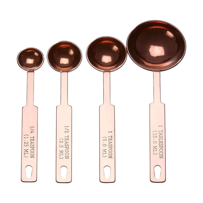 Set of 4 Measuring Spoons Teaspoon Servings - Rose Gold