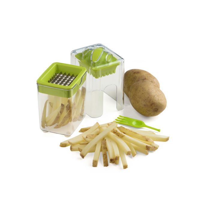 Lime Green and Clear Durable Potato Chipper Kitchen Food Prep Gadget