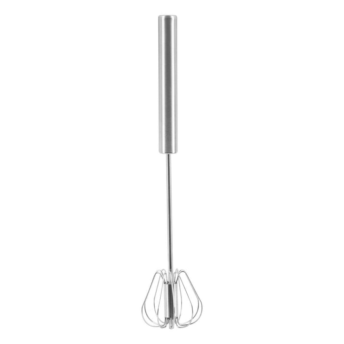 Matte Finish Stainless Steel Press and Spin Kitchen Gadget Whisk