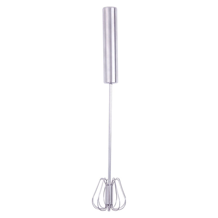 Matte Finish Stainless Steel Press and Spin Kitchen Gadget Whisk