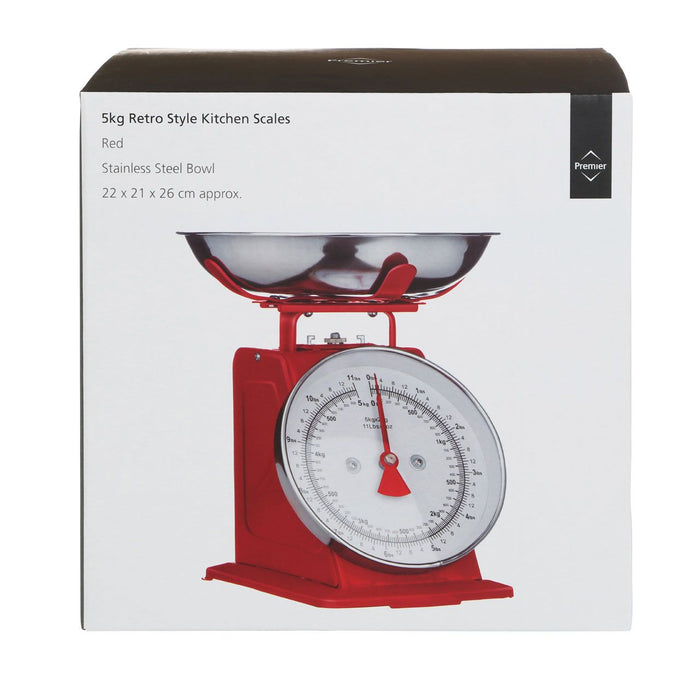 Retro Kitchen Scale 5KG - Red