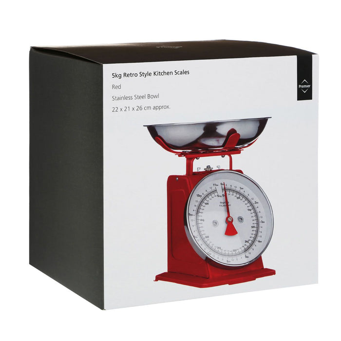 Retro Kitchen Scale 5KG - Red