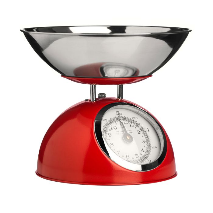 Round Half Circle Design Kitchen Scale 5KG - Red