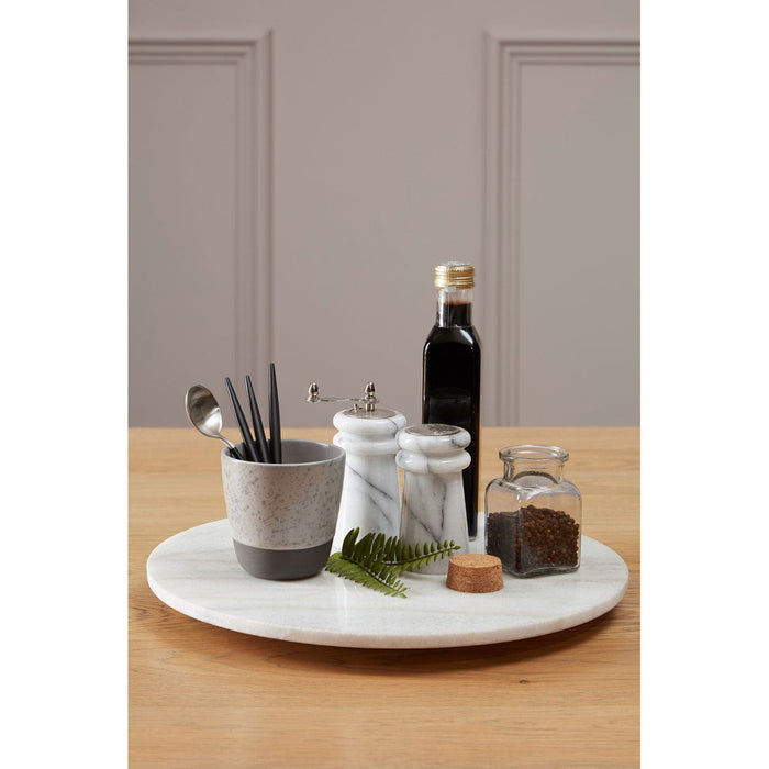 White Marble Salt and Pepper Set - Modern Home Interiors