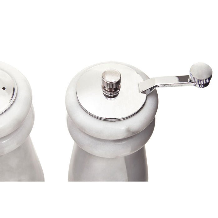 White Marble Salt and Pepper Set - Modern Home Interiors