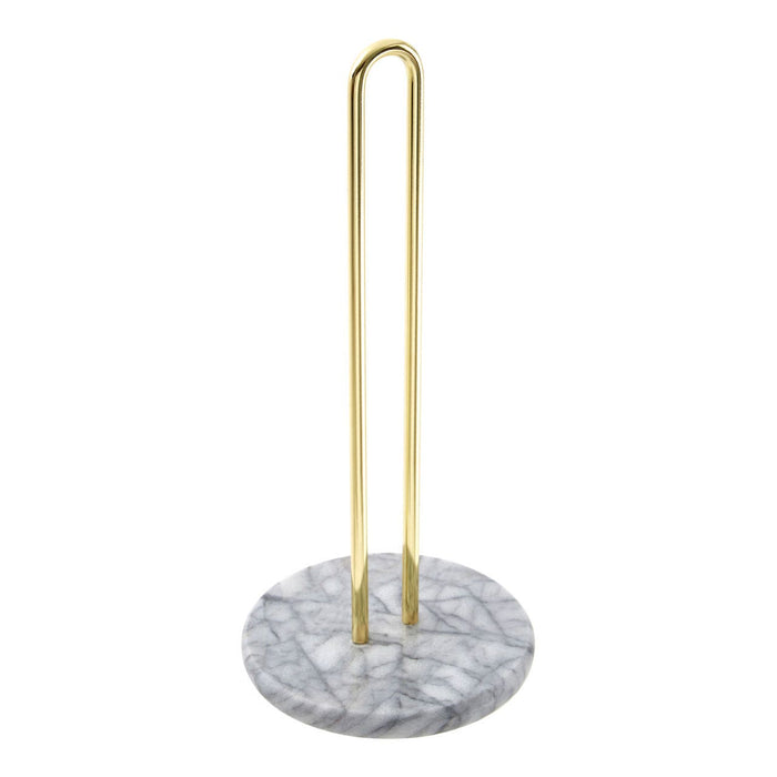 White Marble/Brass Gold Kitchen Roll Holder - Modern Home Interiors