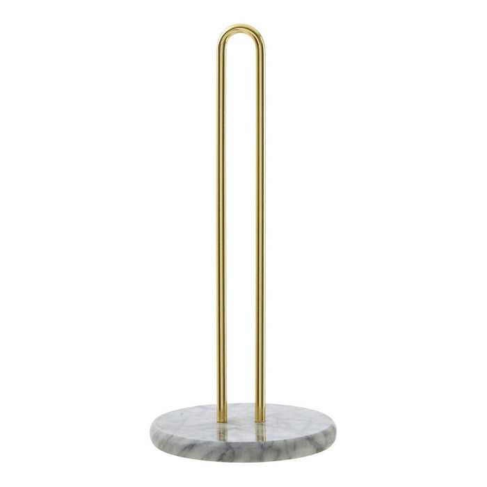 White Marble/Brass Gold Kitchen Roll Holder - Modern Home Interiors