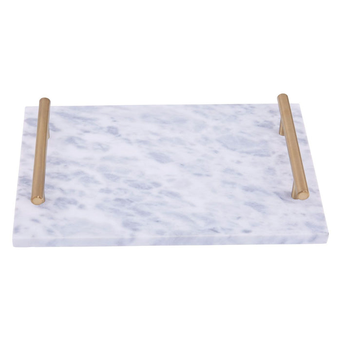 Marble Serving Tray Silver or Gold Handles