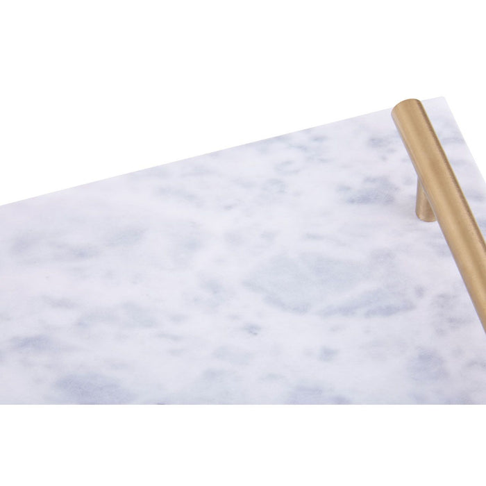 Marble Serving Tray Silver or Gold Handles