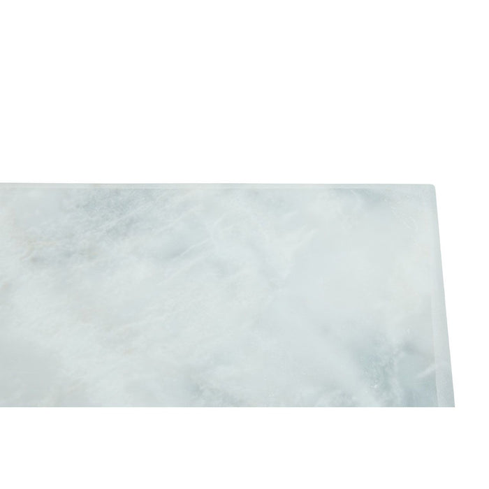 Raised Platform White Stone Marble Chopping Board - Rectangular 31 x 21cm